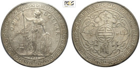 Great Britain, George V (1910-1936), Trade Dollar 1911-B, Bombay mint, Ag 39 mm 26,95 g, in Slab PCGS MS62