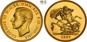 Great Britain, George VI (1936-1952), 5 Pounds 1937, London Mint, Au 36 mm 39,94 g, in Slab PCGS PR62
