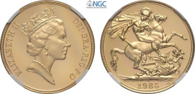 Great Britain, Elizabeth II (1952-2022), Proof 2 Pounds 1985, London Mint, Au 28,4 mm 15,98 g, in Slab NGC PF69 Ultra Cameo