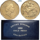 Great Britain, Elizabeth II (1952-2022), Proof 2 Pounds 1988, London Mint, Au 28,4 mm 15,98 g, with original box for set (to be completed) and certifi...