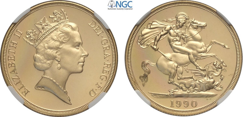 Great Britain, Elizabeth II (1952-2022), Proof 2 Pounds 1990, London Mint, Au 28...