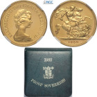 Great Britain, Elizabeth II (1952-2022), Proof Sovereign 1980, London Mint, Au 22 mm 7,99 g, with original box and certificate, in Slab NGC PF68 Ultra...