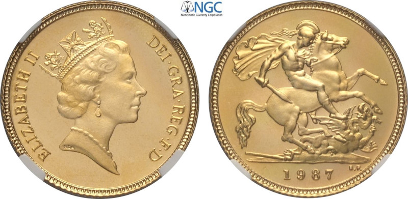 Great Britain, Elizabeth II (1952-2022), Proof Half Sovereign 1987, London Mint,...