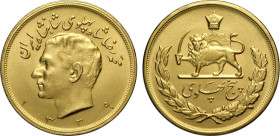 Iran, Muhammad Reza Pahlavi Shah (SH1320-1358 / 1941-1979AD), 5 Pahlavi SH1339 (1960), Au 40,2 mm 40,36 g, colpetti al bordo, SPL-FDC