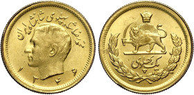 Iran, Muhammad Reza Pahlavi Shah (SH1320-1358 / 1941-1979AD), Pahlavi SH1346 (1967), Au 22 mm 8,12 g, FDC