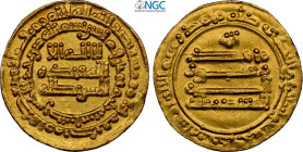Islamic, Abbasid, Al-Mu'tadid (AH279-289 / 892-902AD), Gold Dinar AH283, San'a Mint, Au 18 mm 2,94 g, in Slab NGC MS64 (cert. 6646534003 second best g...