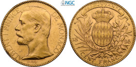 Monaco, Albert I (1889-1922), 100 Francs 1895-A, Paris mint, Au 35 mm 32,25 g, in Slab NGC AU55