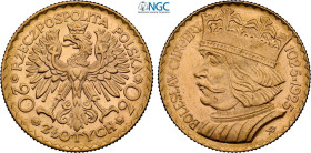 Poland, Second Republic (1918-1939), 20 Zlotych 1925, Warsaw mint, Au 21 mm 6,45 g, in Slab NGC MS65