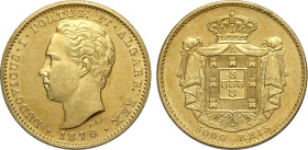 Portugal, Luiz I (1861-1889), 5000 Reis 1876, Lisbon mint, mintage: 15000, Au 23 mm 8,86 g, SPL-FDC
