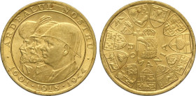 Romania, Mihai I (1940-1947), 20 Lei 1944, Bucharest mint, Au 21 mm 6,55 g, graffietti al dritto, SPL-FDC