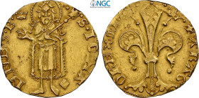 Spain, Alfonso V of Aragon (1416-1458), Florin, Valencia mint, Au 20 mm, in Slab NGC AU-cleaned