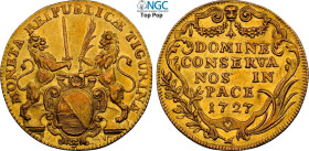 Switzerland Zurich, Republic (1648-1798), 2 Ducat 1727, Fr-485a Au 27 mm 6,93 g, in Slab NGC AU55 Top Pop! (cert. 6641706005)