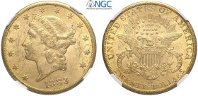 United States of America, Federal Republic (1776-), 20 Dollars 1883-CC, Carson City mint, Au 34 mm 33,43 g, in Slab NGC MS60
