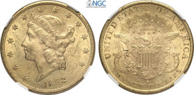 United States of America, Federal Republic (1776-), 20 Dollars 1892-S San Francisco mint, Au 34 mm 33,43 g, in Slab NGC MS61