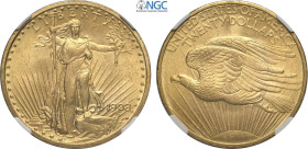 United States of America, Federal Republic (1776-), 20 Dollars 1908 No Motto, Philadelphia mint, Au 34 mm 33,43 g, alta conservazione, in Slab NGC MS6...