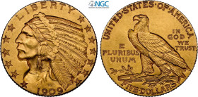 United States of America, Federal Republic (1776-), 5 Dollars 1909 Philadelphia mint, Au 21,6 mm 8,35 g, in Slab NGC MS61