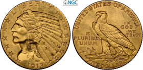 United States of America, Federal Republic (1776-), 5 Dollars 1913 Philadelphia mint, Au 21,6 mm 8,35 g, in Slab NGC AU55