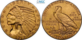 United States of America, Federal Republic (1776-), 5 Dollars 1913 Philadelphia mint, Au 21,6 mm 8,35 g, in Slab NGC UNC-rim filing