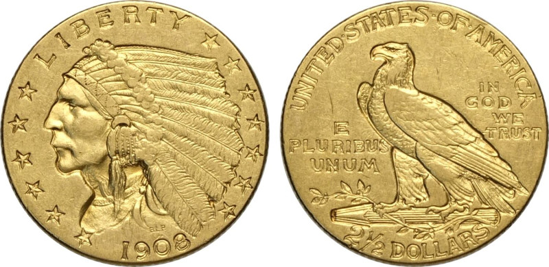 United States of America, Federal Republic (1776-), 2,5 Dollars 1908 Philadelphi...