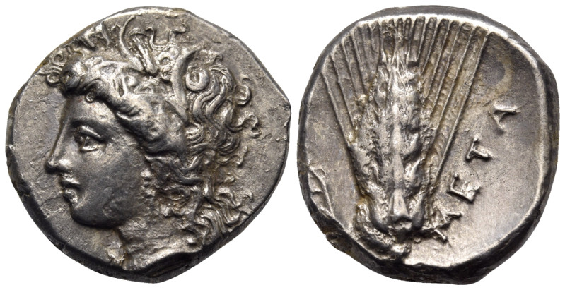 LUCANIA. Metapontion. Circa 330-290 BC. Nomos (Silver, 20 mm, 7.71 g, 5 h), stru...