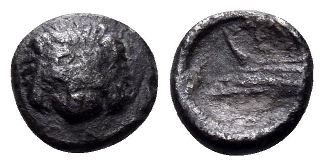 SICILY. Messana (as Zankle). Samian occupation, 493-488 BC. Tetartemorion (Silve...