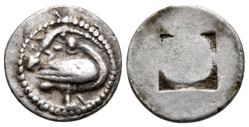 MACEDON. Eion. Circa 460-400 BC. Trihemiobol (Silver, 12 mm, 0.84 g). Goose stan...