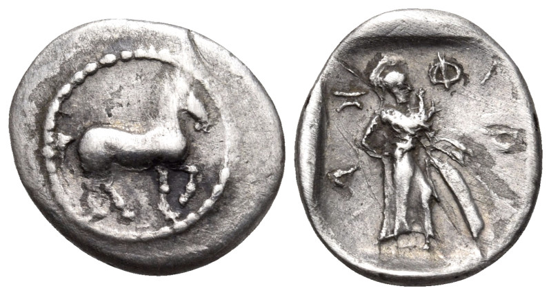 THESSALY. Pharkadon. Late 5th-early 4th centuries BC. Obol (Silver, 12 mm, 0.77 ...