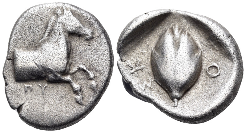 THESSALY. Skotussa. Late 5th century BC. Drachm (Silver, 19 mm, 5.98 g, 6 h). ΠY...