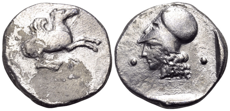 AKARNANIA. Leukas. Circa 400-375 BC. Stater (Silver, 21.5 mm, 8.39 g, 6 h). Λ Pe...