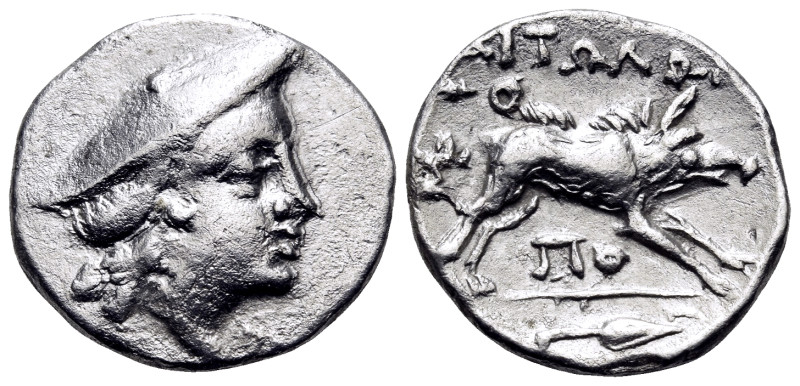 AITOLIA, Aitolian League. Circa 205-150 BC. Triobol (Silver, 15,5 mm, 2.37 g, 11...