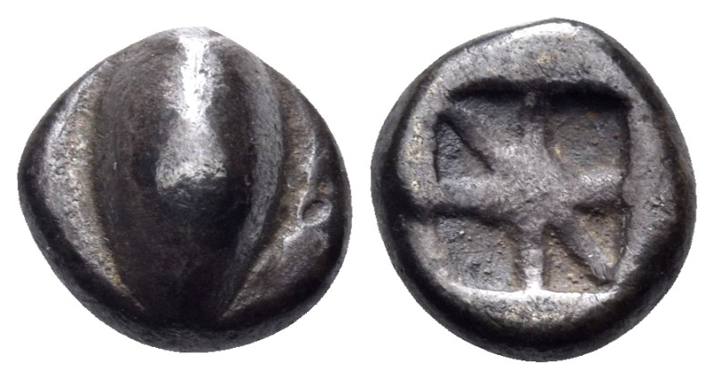 BOEOTIA. Orchomenos. Circa 500-480 BC. Obol (Silver, 7 mm, 0.91 g). [E] Wheat gr...