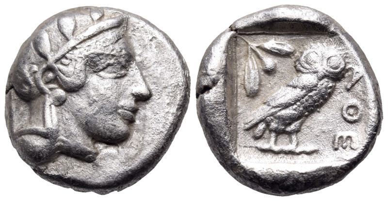 ATTICA. Athens. Circa 454-404 BC. Drachm (Silver, 19 mm, 4.13 g, 6 h). Head of A...