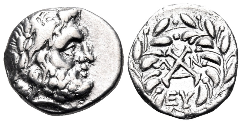 ACHAIA, Achaian League. Antigoneia (Mantineia). Circa 188-180 BC. Tetrobol (Silv...