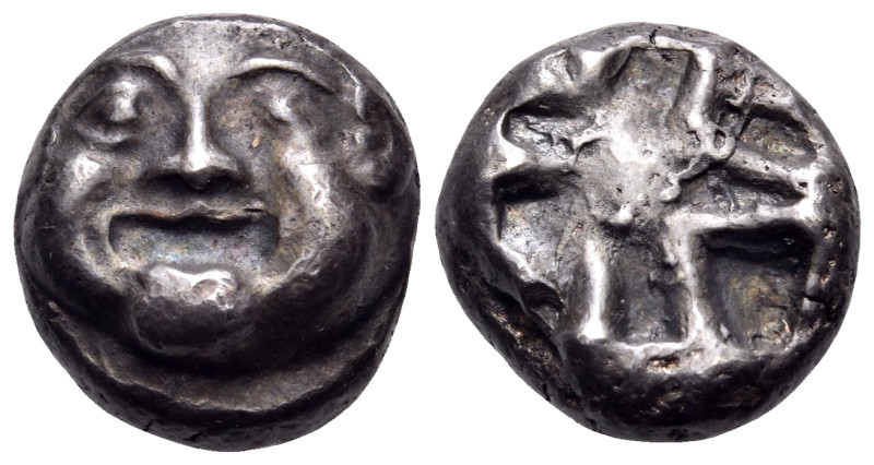 MYSIA. Parion. 5th century BC. Drachm (Silver, 12 mm, 3.61 g). Gorgoneion facing...