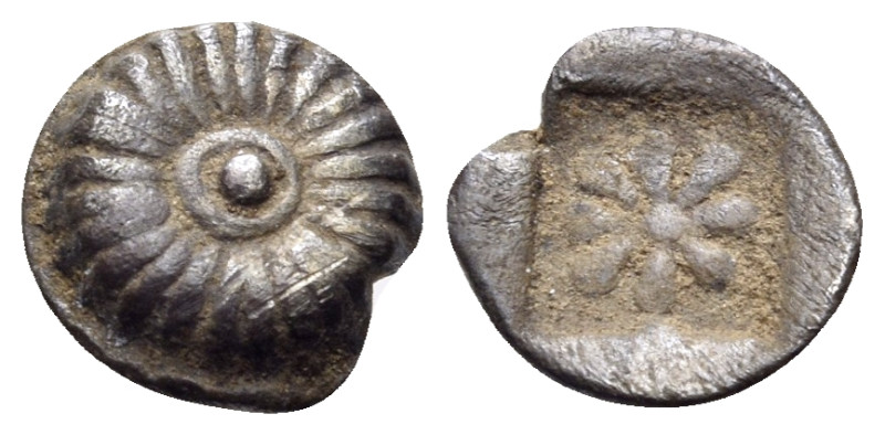 IONIA. Erythrai. Circa 480-450 BC. Hemiobol (Silver, 7 mm, 0.34 g). Rosette with...