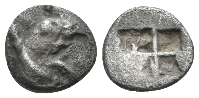 IONIA. Teos. c. 460-420 BC. Tetartemorion (Silver, 6 mm, 0.24 g). Head of griffi...