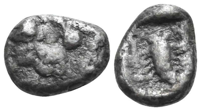 CARIA. Uncertain (Mylasa?). 450-400 BC. Obol (Silver, 9 mm, 0.58 g, 3 h). Facing...