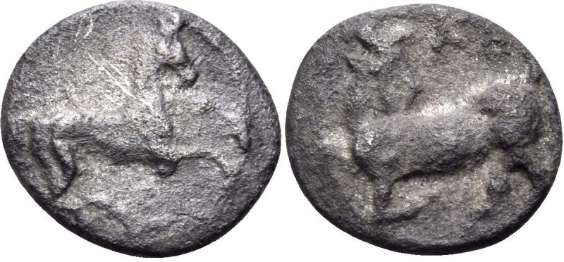 CILICIA. Kelenderis. 4th Century BC. Obol (Silver, 10 mm, 0.67 g, 11 h). Horse p...