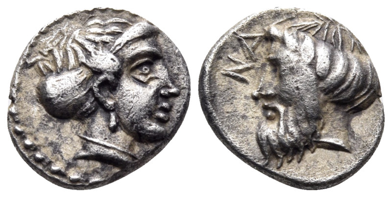 CILICIA. Nagidos. Circa 400-380 BC. Obol (Silver, 9.5 mm, 0.78 g, 12 h). Head of...