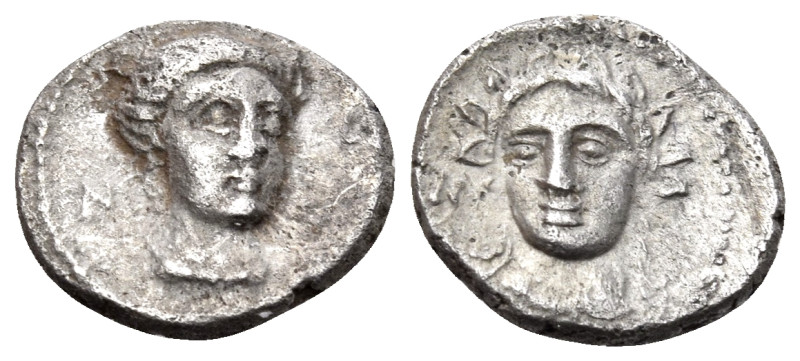 CILICIA. Nagidos. Circa 400-380 BC. Obol (Silver, 9.5 mm, 0.76 g, 6 h). N Head o...