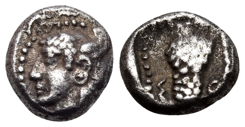 CILICIA. Soloi. Circa 440-410 BC. Obol (Silver, 8 mm, 0.90 g, 3 h). Head of Amaz...