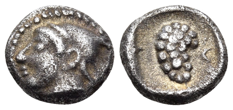 CILICIA. Soloi. Circa 440-410 BC. Obol (Silver, 8 mm, 0.85 g, 11 h). Head of Ama...