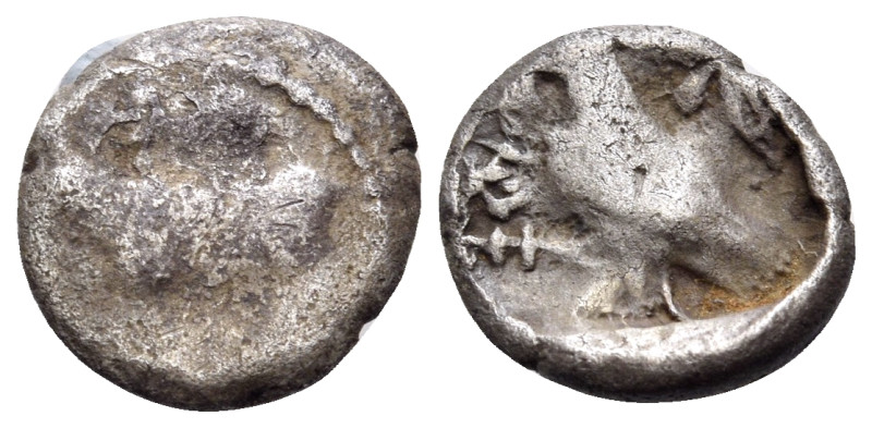 CYPRUS. Paphos. Pnytos II, circa 425 BC. Obol (Silver, 10 mm, 0.72 g, 6 h). Bull...