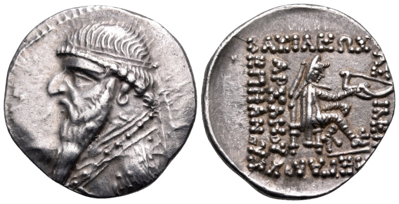 KINGS OF PARTHIA. Mithradates II, 121-91 BC. Drachm (Silver, 20 mm, 4.24 g, 12 h...