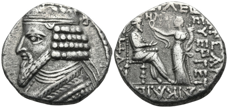 KINGS OF PARTHIA. Gotarzes II, 40-51. Tetradrachm (Billon, 26 mm, 14.26 g, 12 h)...