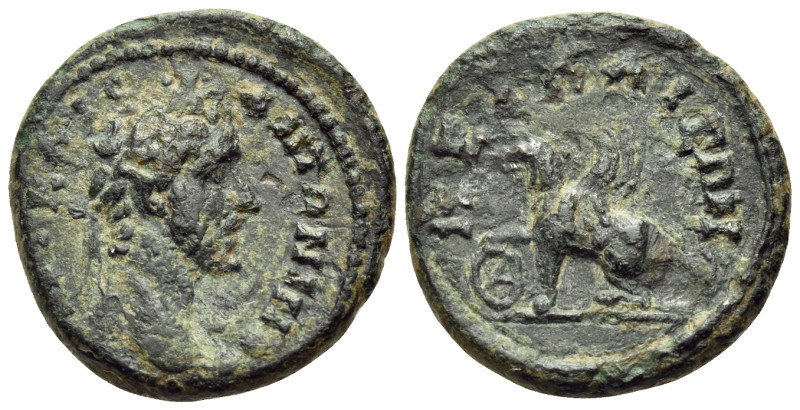 BITHYNIA. Nicaea. Antoninus Pius, 138-161. (Bronze, 18 mm, 3.84 g, 7 h). ΑVΤO ΚΑ...