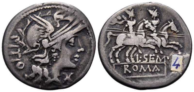 L. Sempronius Pitio, 148 BC. Denarius (Silver, 20 mm, 3.80 g, 7 h), Rome. PITIO ...