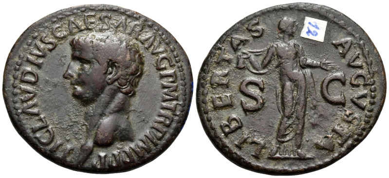 Claudius, 41-54. As (Copper, 30.5 mm, 10.96 g, 7 h), Rome, 50-54. TI CLAVDIVS CA...