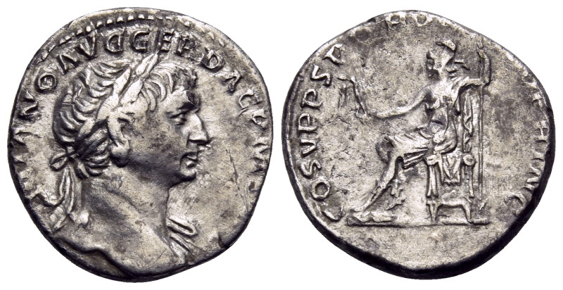 Trajan, 98-117. Denarius (Silver, 18 mm, 3.36 g, 8 h), Rome, 108-109. IMP TRAIAN...