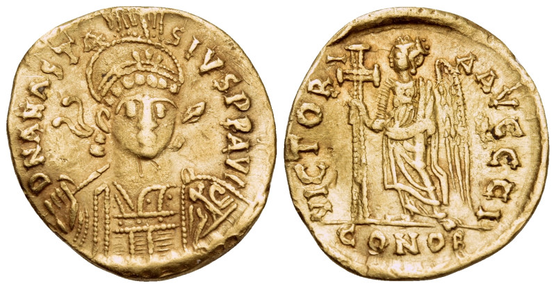 Anastasius I, 491-518. Solidus (Gold, 19 mm, 4.07 g, 7 h), Constantinople, 1oth ...